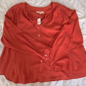 Loft XL 100% Cotton Blouse in Terracotta (NEW!)